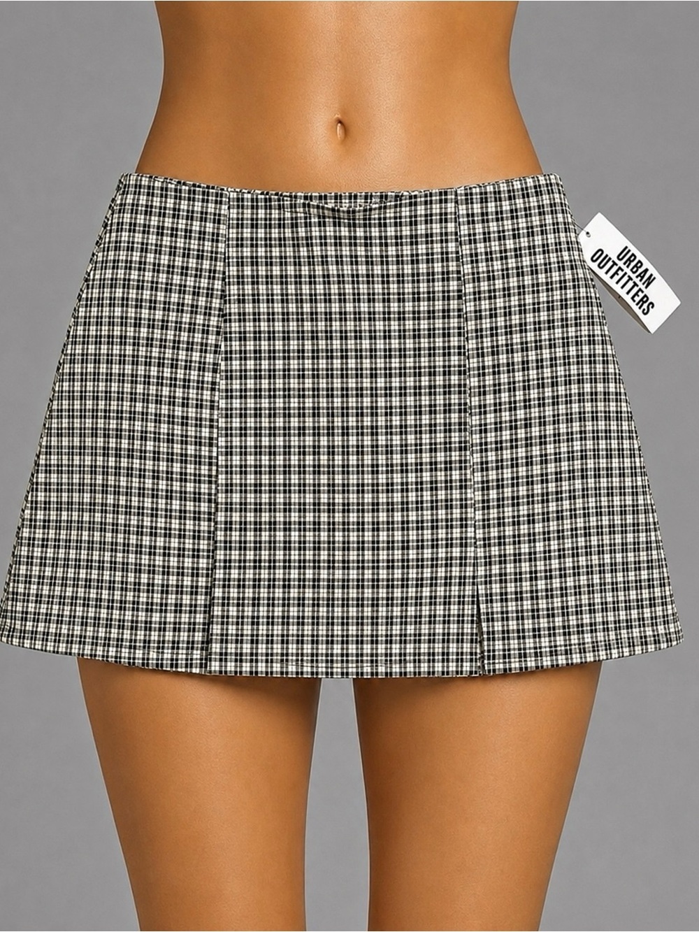 Urban Outfitters Plaid School Girl Black & White Checkered Skirt sz L NW…